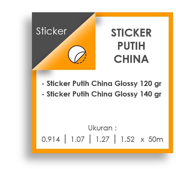 STICKER CHINA PUTIH